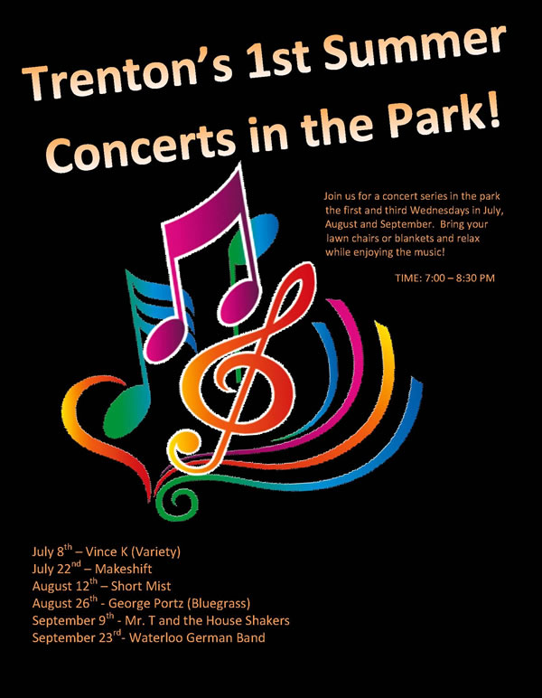 Trenton Summer concert flyer